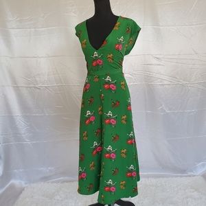 ASOS Midi Tea Dress in Green Ditsy Floral Dress